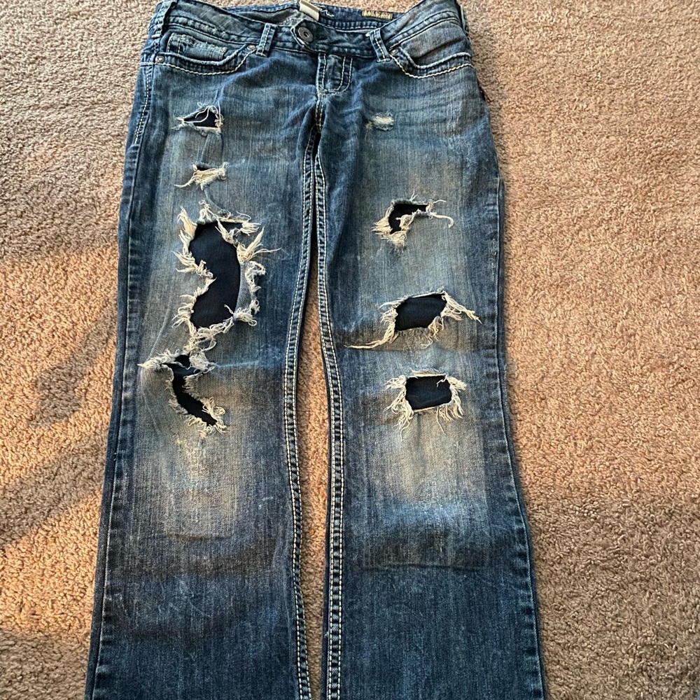 Silver Slim Bootcut Jeans